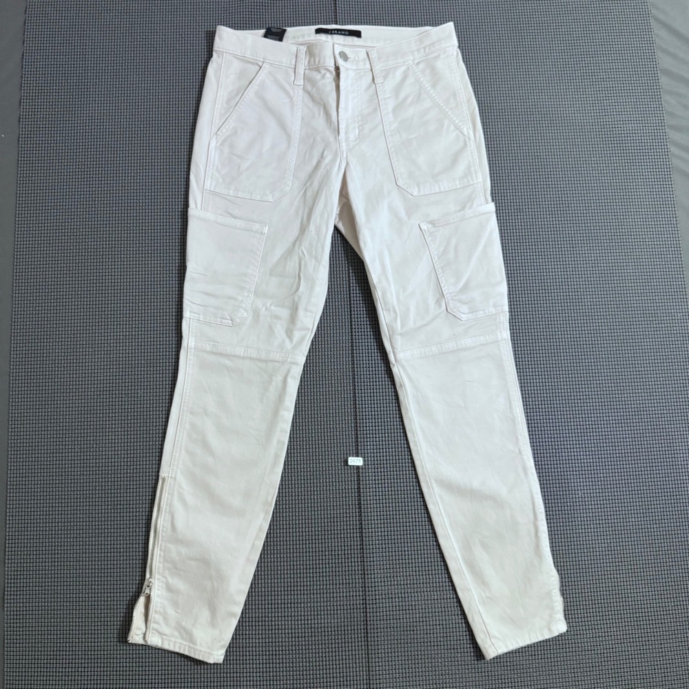 J Brand Cream Cargo Ankle Zip Pants Size 27